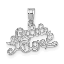 14K White Gold LITTLE ANGEL Charm Pendant L 13.8mm