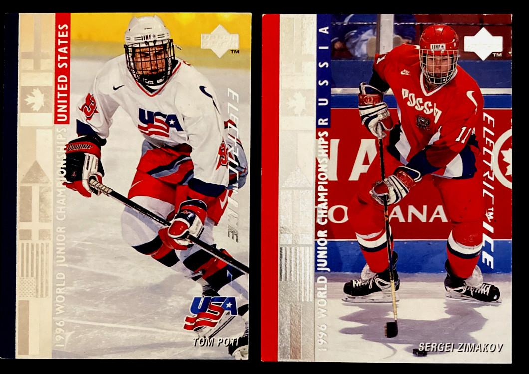 1995-96 Upper Deck Electric Ice *Lot de 2  Tom Poti #568 Sergei Zimakov # 558