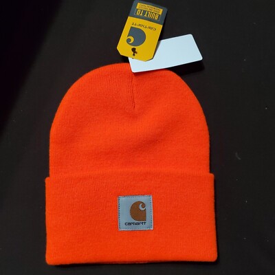 Carhartt Beanie Neon Orange Genuine Carhartt A18 Men's Acrylic