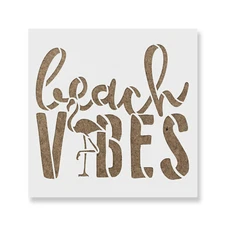 Summer Beach Vibes Stencil - Durable & Reusable Mylar Stencils