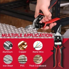 ARROW 8-inch Tin Snips for Cutting Metal Sheet High Leverage Labor Left Cut USA