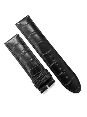 Genuine Montblanc Black Alligator Leather 22mm x 20mm Band Strap