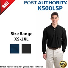 Port Authority Mens Long Sleeve Silk Touch Polo Shirt with Pocket K500LSP