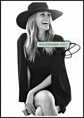 Julia Roberts, handsigniert, Baumwoll-Leinwandbild. Limited Edition (RJ-4)
