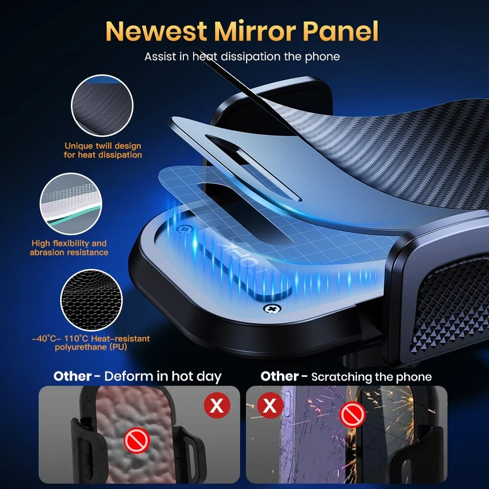 TOPK Car Phone Mount 3 in 1 Phone Holder for Car Dashboard/Windscreen/Air Vent - Image 4 of 4