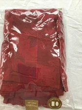 Bed Bath And Beyond Red Jacquard Checkered Poinsettia Tablecloth 60 X 84