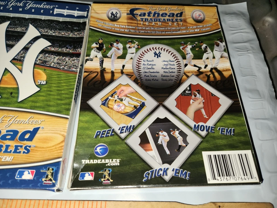 2009 New York Yankees MLB Béisbol Fathead Tradebles Equipo Conjunto 12 Imágenes Sellado Foto 3 de 4