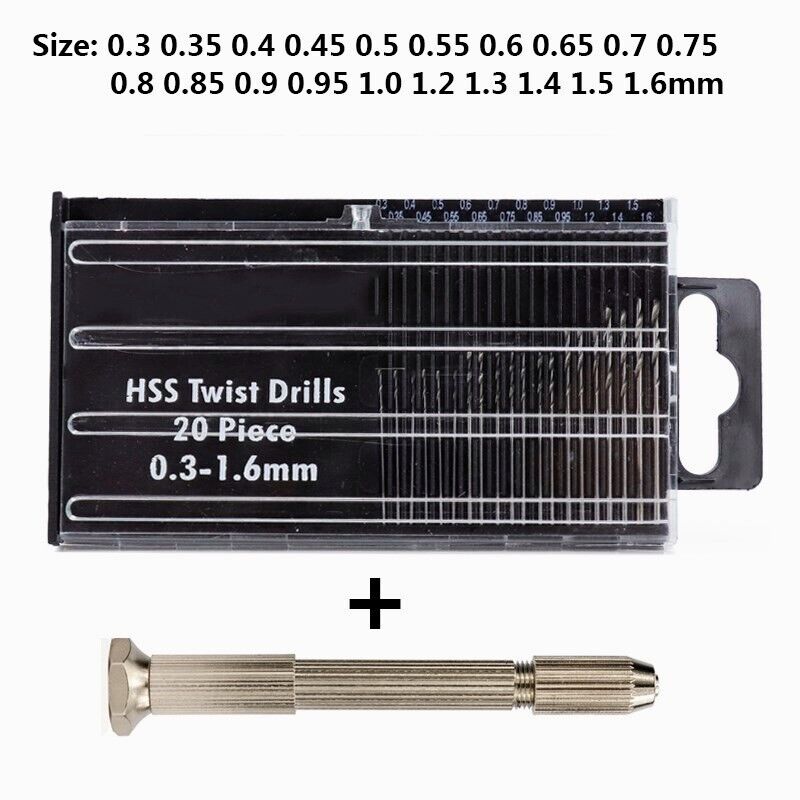 Brocas Helicoidales HSS Minijuego 0,3-1,6mm herramienta para manualidades