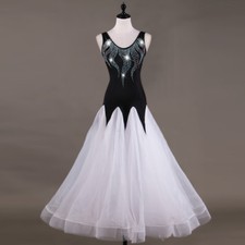 NEW Latin Ballroom Dance Dress Modern Salsa Waltz Standard Long Dress  F311