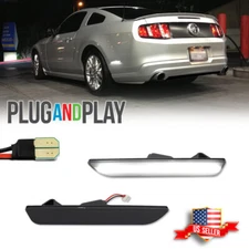 "DARK SMOKE" White SMD LED Rear Side Marker Lights For 2010-14 Ford Mustang S197
