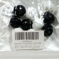 4 x 10 40 Pieces Black White Plastic Cord Locks Double Hole w/Spring