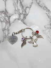 "A piece of my heart is in heaven" Memorial Keyring Sympathy Funeral Gift