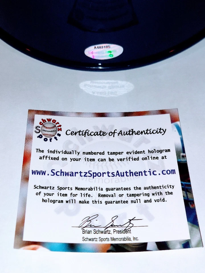 CECIL FIELDER Signed Full Size Detroit Tigers Baseball Helmet Schwartz Auto  - Image 2 of 2