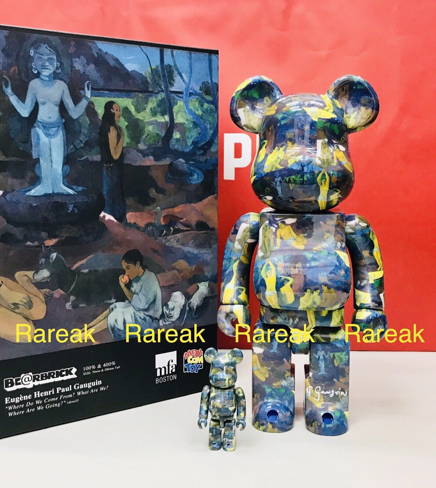 Medicom Bearbrick Eugene Henri Paul Gauguin Where We From 400% + 100%  Be@rbrick