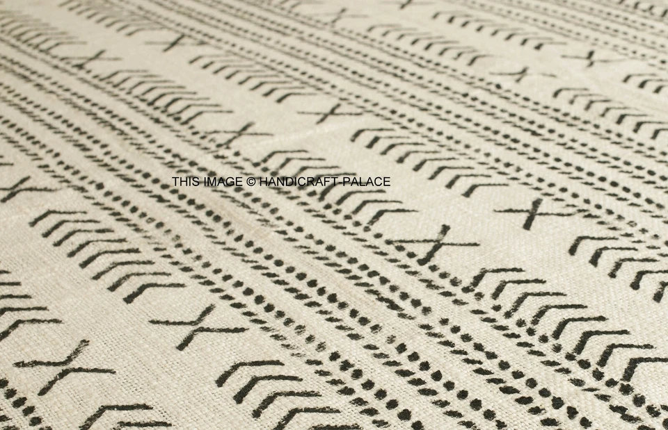 100% Cotton Hand Block Ikat Print Lounge Sofa LARGE Throw Rug Blanket 130x180 cm - Image 2 of 3