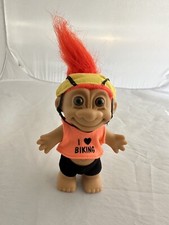 Russ I Love Biking Troll Doll Orange Hair Vintage Brand New