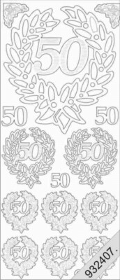   Sticker 50 Jahre - Jubiläum - gold - Motivsticker - Starform - Nr.812