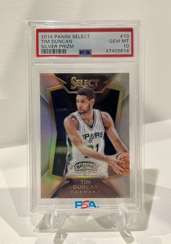 Tim Duncan 2013-2014 Select Silver Prizm #13 PSA 10 Gem Mint Low Pop /12