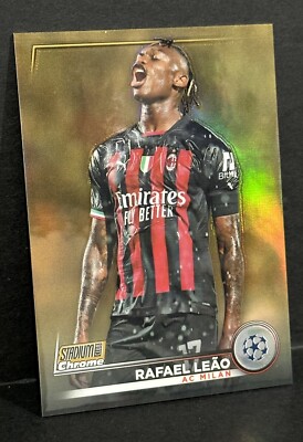 2022-23 Topps Stadium Club Chrome UCL AC Milan Rafael Leao Gold