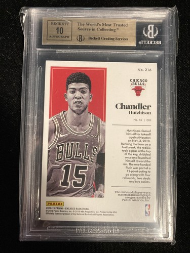 2018 Panini Encased #216 Chandler Hutchison Red SP RC Jersey Auto /25 BGS 9.5/10 - Picture 3 of 3