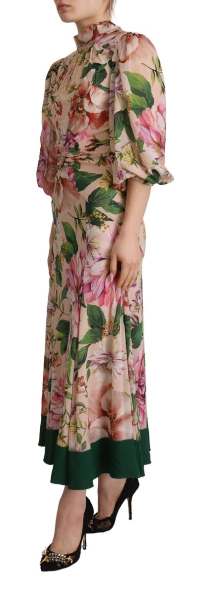 【SALE最後の1点】DOLCE&GABBANA 素敵 柄 スカート IT36のみ DOLCE & GABBANA Dress A-line Sheath Pink Floral Pussy Bow