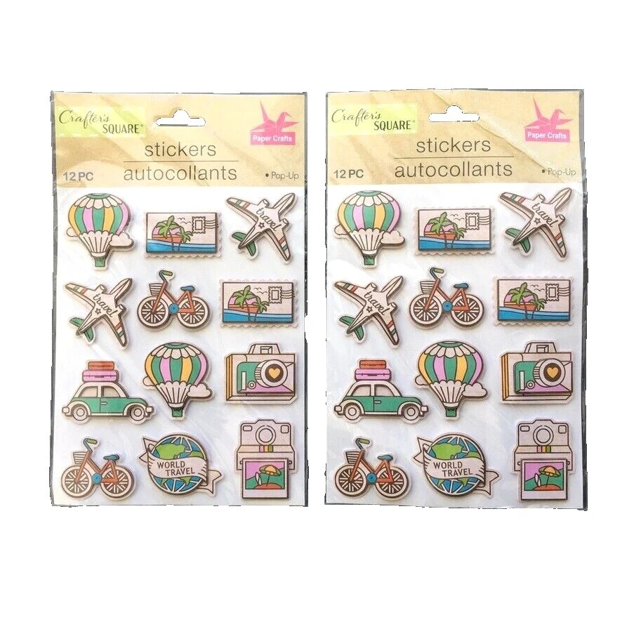 Vacaciones y viajes dimensional Pegatinas para colecciones de Recortes