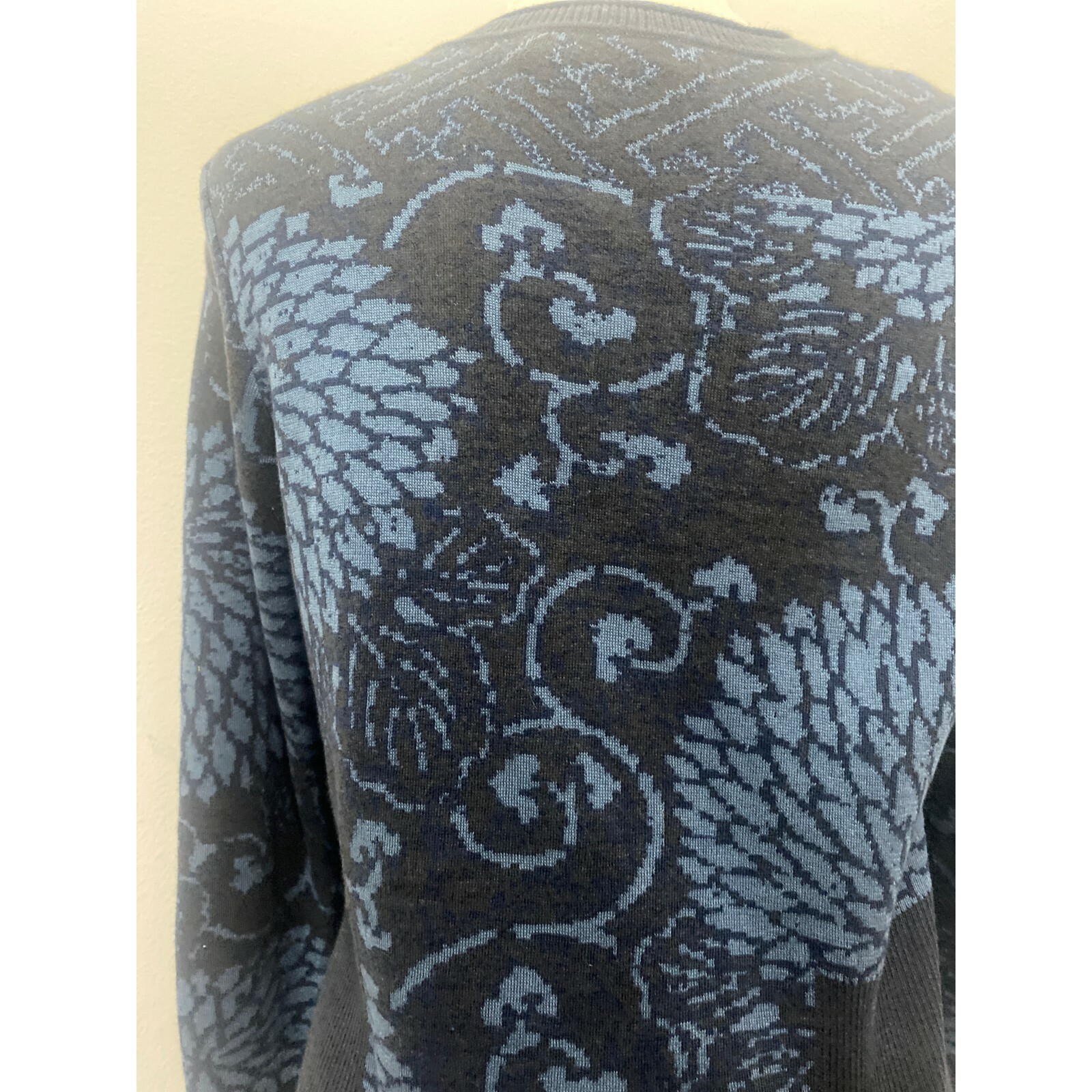 Peruvian Connection Blue Floral Button Sweater Ca… - image 6