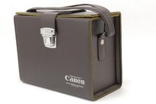 TOP MINT Canon Genuine Vintage Brown Leather camera Bag Hard Case Box JAPAN