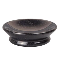 Natural Black Marble 5.1 In. Diam. round Soap Dish, Bar Soap Tray Holder for Bat