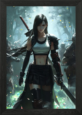 Tifa Lockhart in Battle Stance Gerahmtes Wandbild Poster Leinwanddruck Bild