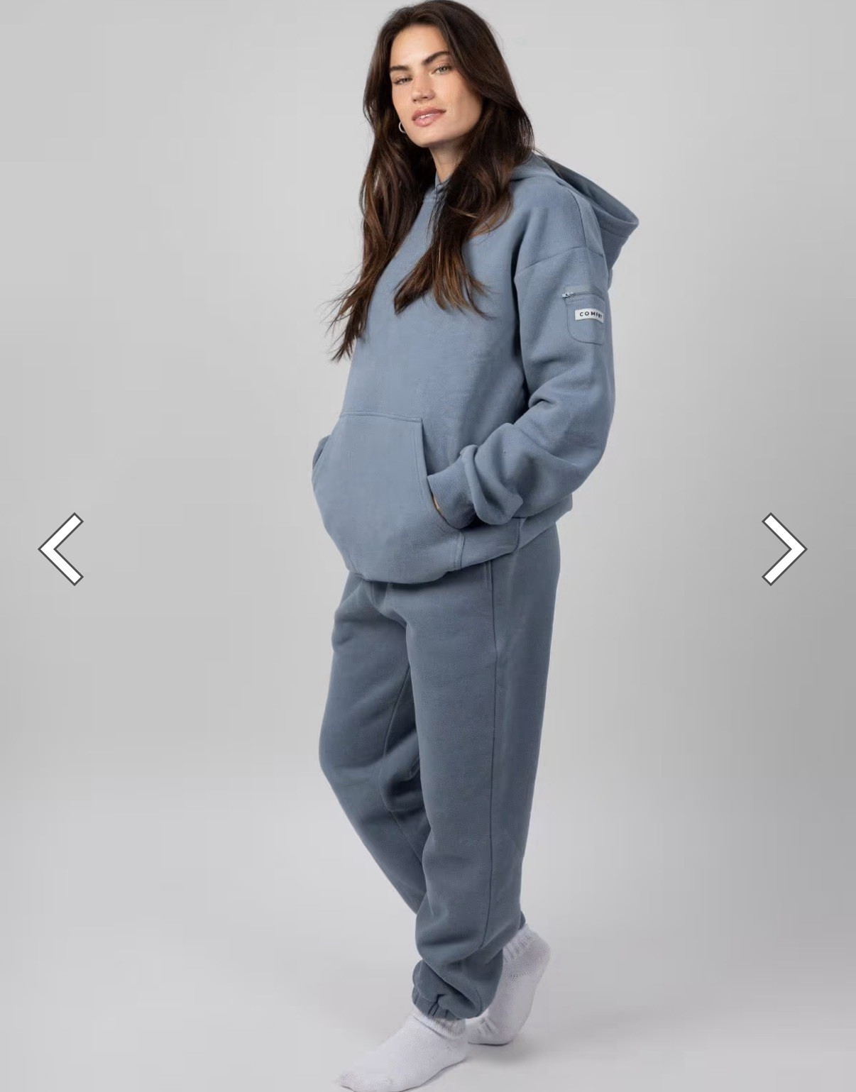 Comfrt Travel Essentials Hoodie Sky Blue 2X Nwt Zippers Oversized Fleece Cozy