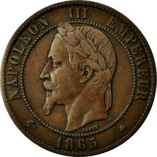 [#51425] Coin, France, Napoleon III, Napoléon III, 10 Centimes, 1865, Paris, AU(