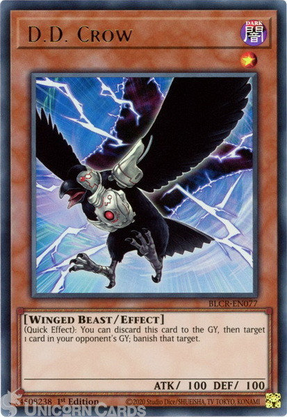 BLCR-EN077 D.D. Crow :: Ultra Rare 1st Edition Mint YuGiOh Card