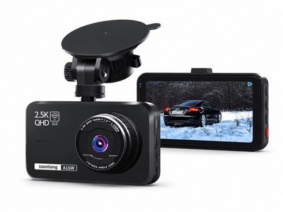 Ssontong A16W 2.5K QHD with 64GB Card Dash Cam Front and Rear Wi-Fi