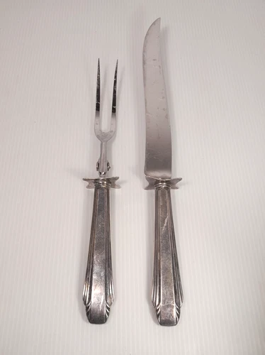 Reed And Barton Mirrorstele Sterling Silver Carving Knife And Fork Set