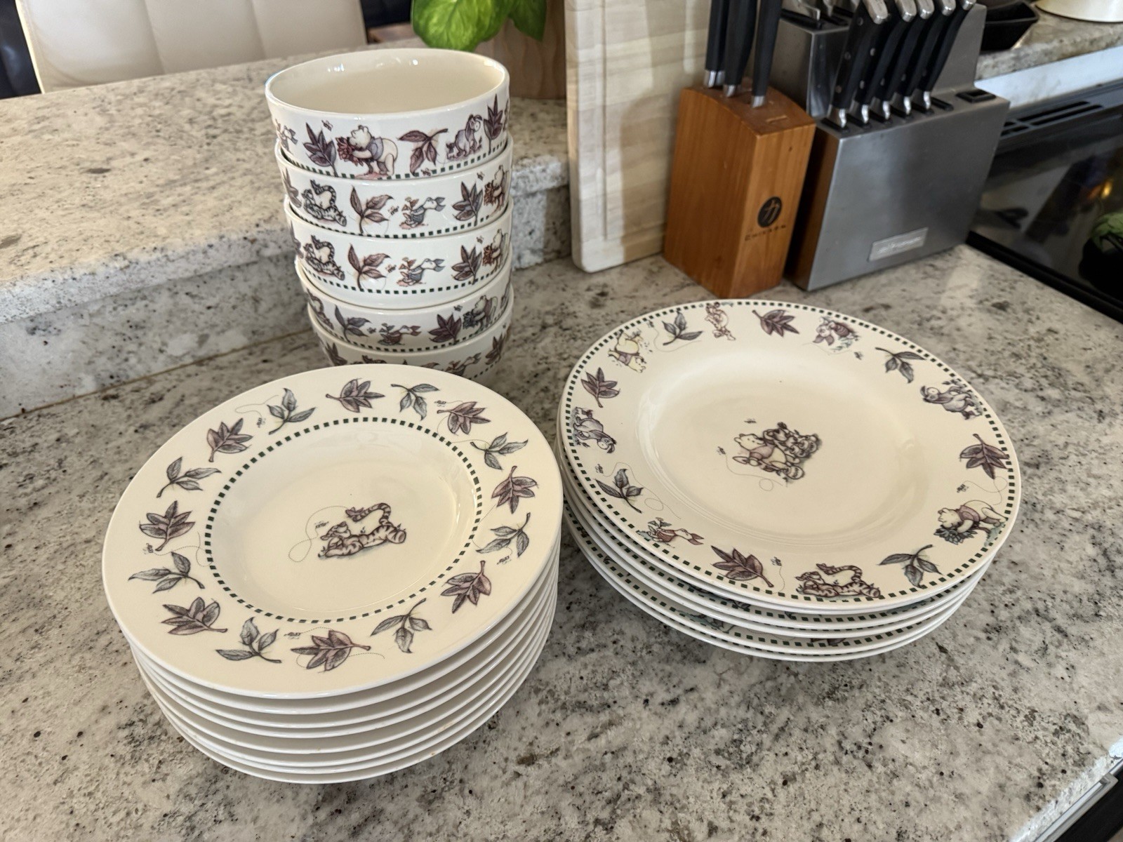 Disney Winnie the Pooh Set – Leaf & Animal Rim – 21-Piece Vintage Collection!