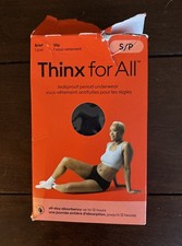 Thinx For All Period Underwear Brief Slip All-Day Absorbency Size S/P- Black