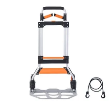 VEVOR Folding Hand Truck Aluminum Luggage Trolley Cart Dolly 309 lbs Bungee Cord
