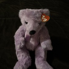 New TY Vtg 1999 Classic Bear Plush Lilacberry Stuffed 14" Purple Lilac Bear