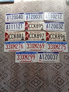 Lot Of 14 Alabama License Plates