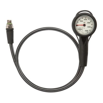 XS Scuba Highland Thin-Line Pressure Gauge - Complete (Imperial/Miflex Hose)