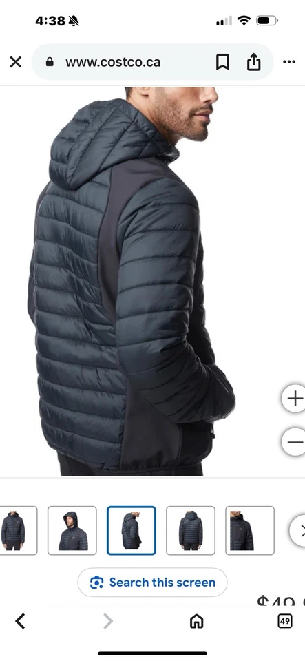 Chaqueta softshell Merrell para hombre con capucha mixta acolchada, negra talla M Foto 3 de 3