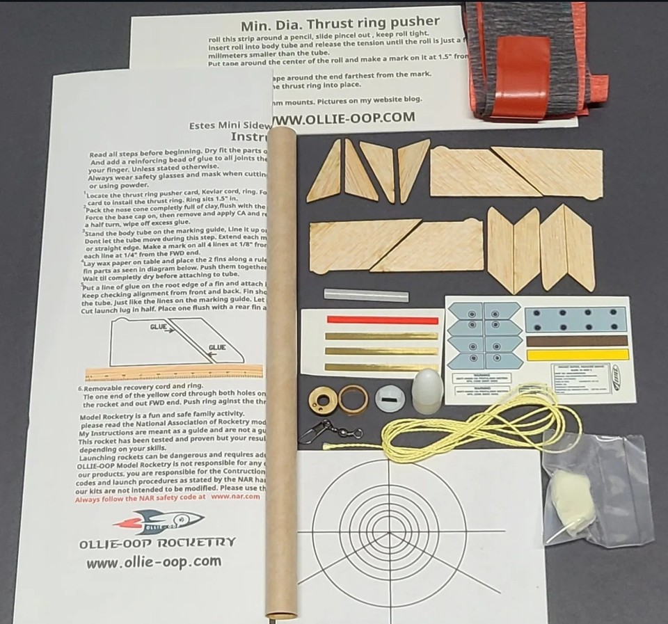 Estes Sidewinder Flying Model Rocket Kit Downscale Clone Mini Model ...