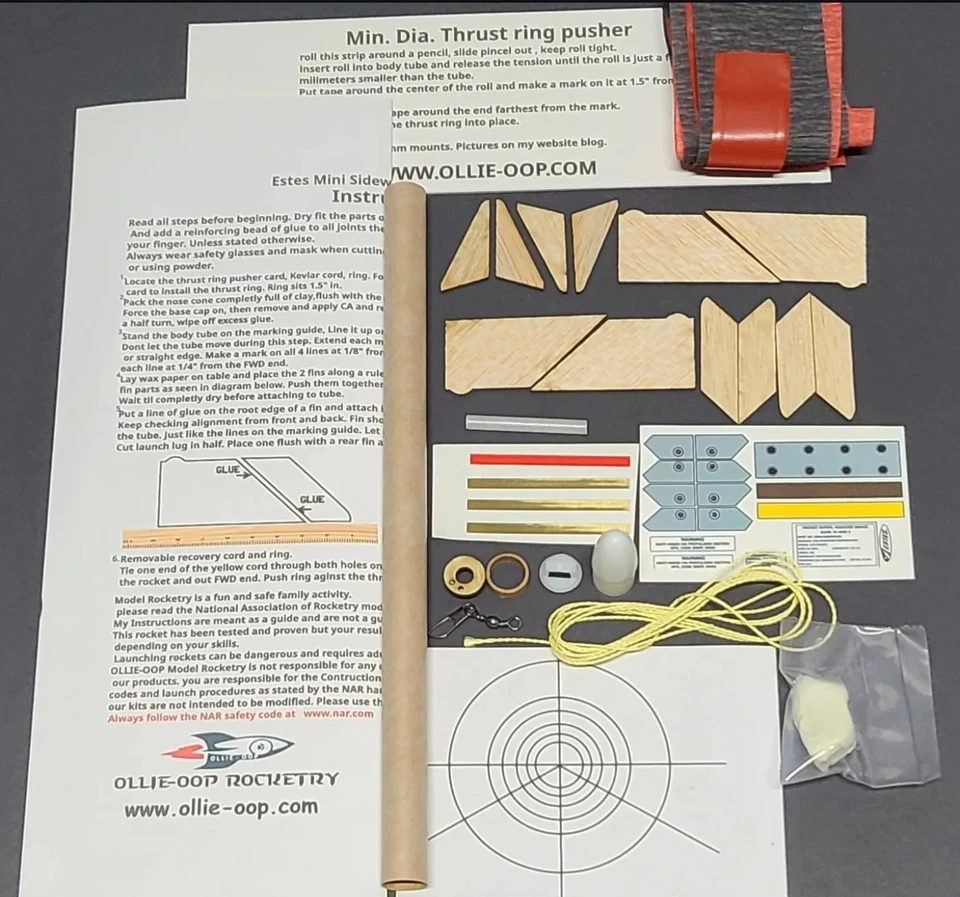 Estes Sidewinder Flying Model Rocket Kit Downscale Clone Mini Model Rocket BT-5  - Image 2 of 3