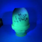 FENTON - VINTAGE BURMESE 2-PIECE FAIRY LAMP - UV GLOWS!!