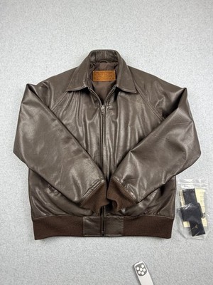 Coronado Leather Jacket Mens 44 Brown Tailgunner A-2 Bomber Concealed Carry