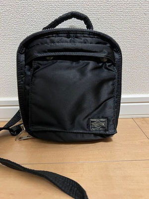 #ad PORTER TANKER Vertical Bag Black CD Storage Shoulder Bag Sacoche 20cm Square $159.00