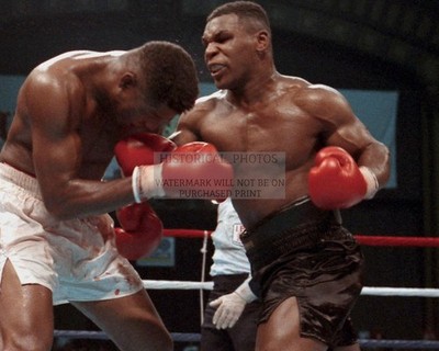MIKE TYSON VS TYRELL BIGGS BOXING HEAVYWEIGHT ACTION 8X10 PHOTO