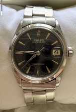 Rolex Oysterdate Precision 6466 Stainless Steel Black Dial 31mm Manual Watch