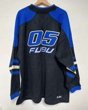 Fubu Sport Knit Sweater Vintage Y2K 90s Size XXL 2XL Black Blue White Real Ones